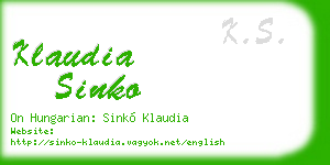 klaudia sinko business card