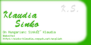 klaudia sinko business card